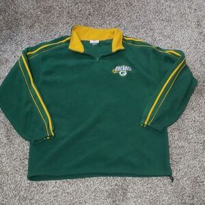 NFL Green Bay Packers Men's Fleece Quarter Zip Athletic Pullover Size 2XL